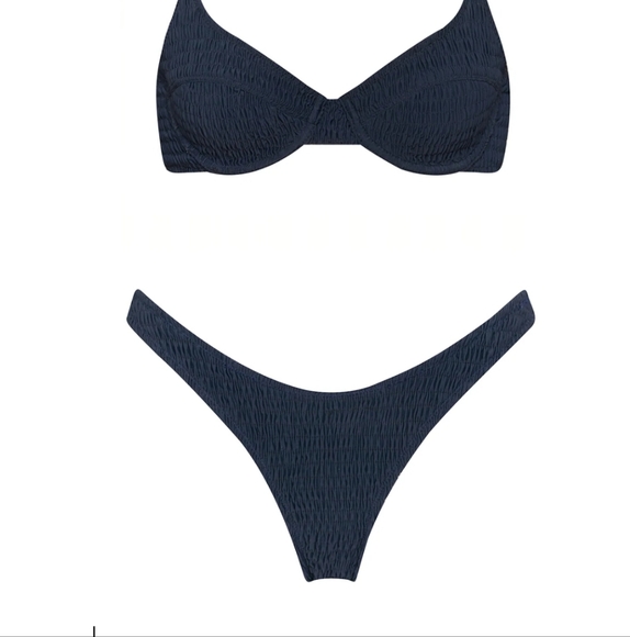 Navy blue normal coverage Bathing suit bottoms only - Picture 3 of 5